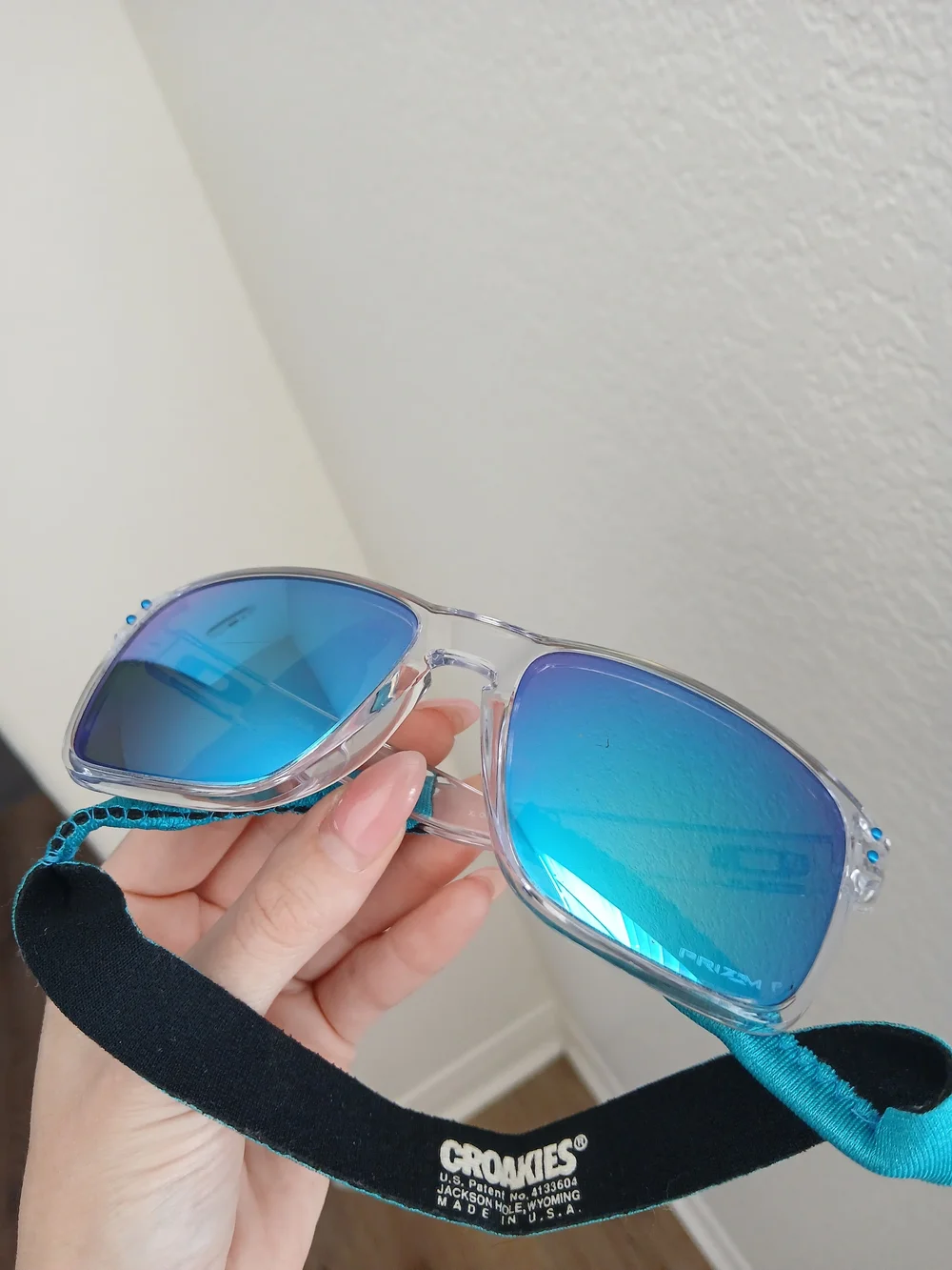 Oakley Holbrook Sunglasses Style -  OO9417 Clear Frame Prizm Sapphire Polarized